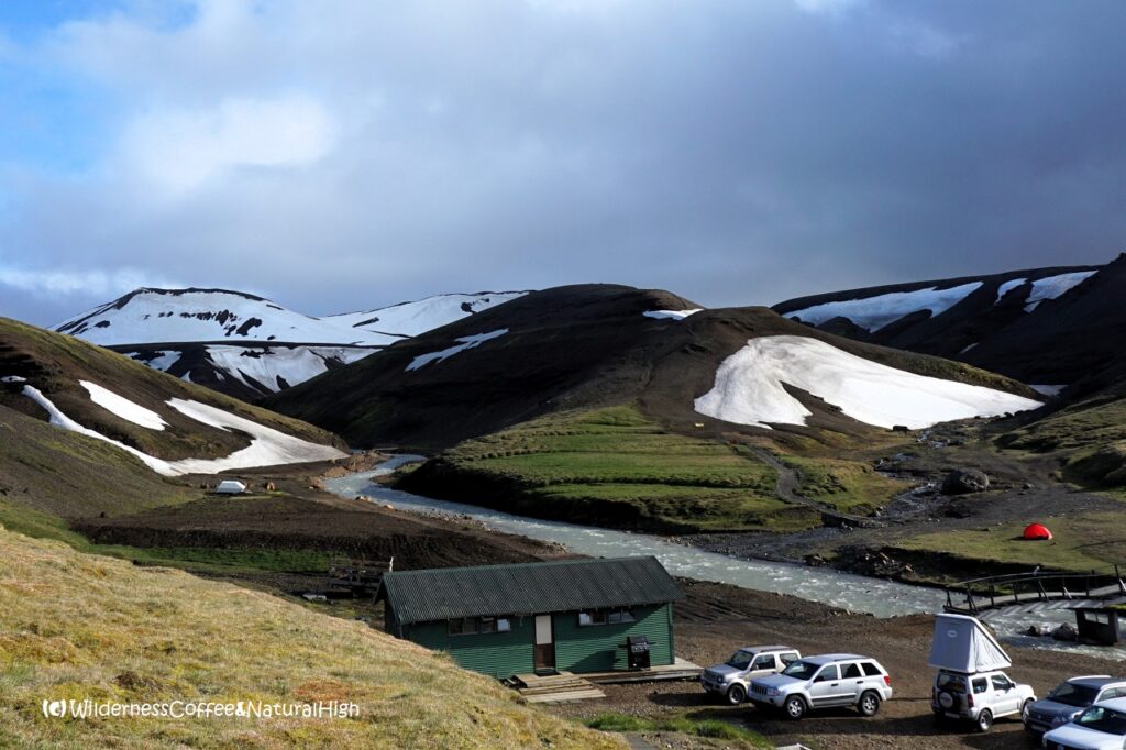 Walking track to Hveradalir geothermal valley, Kerlingarfjöll, Iceland.