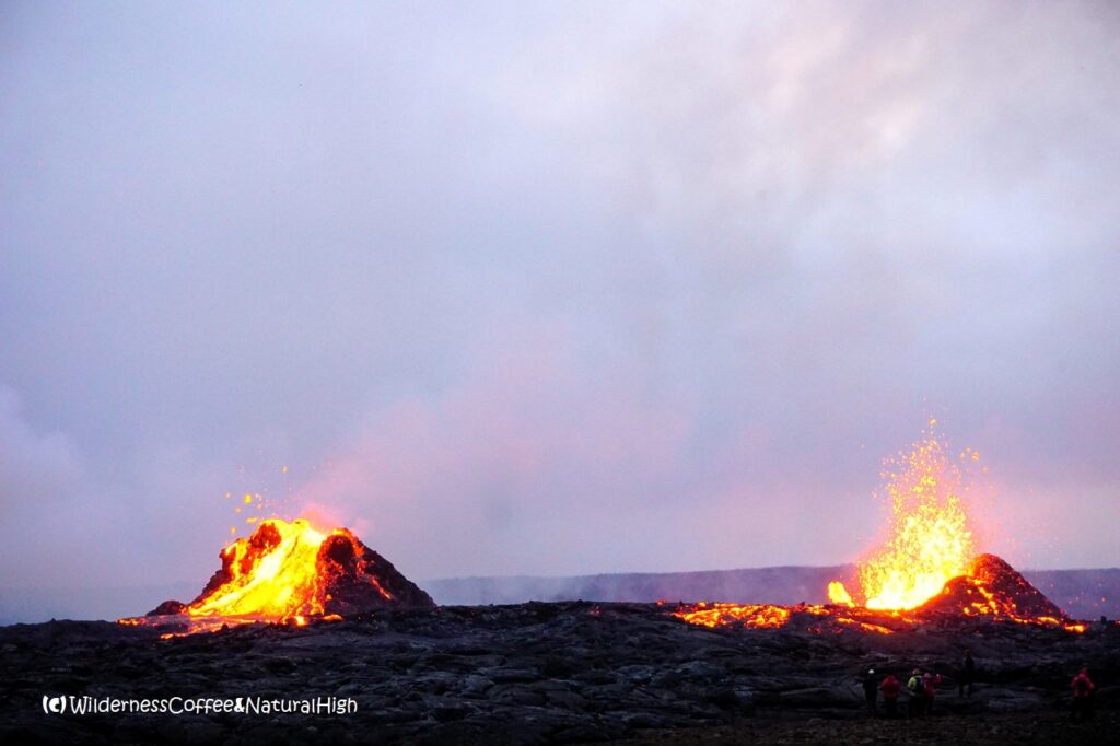 Overflowing craters, Fagradalsfjall, Iceland.