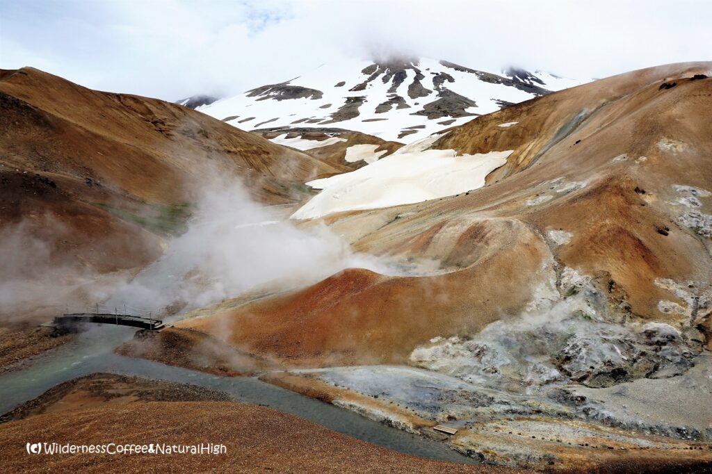Steaming rivers, Hveradalir hot spring valley, Kerlingarfjöll, Iceland.