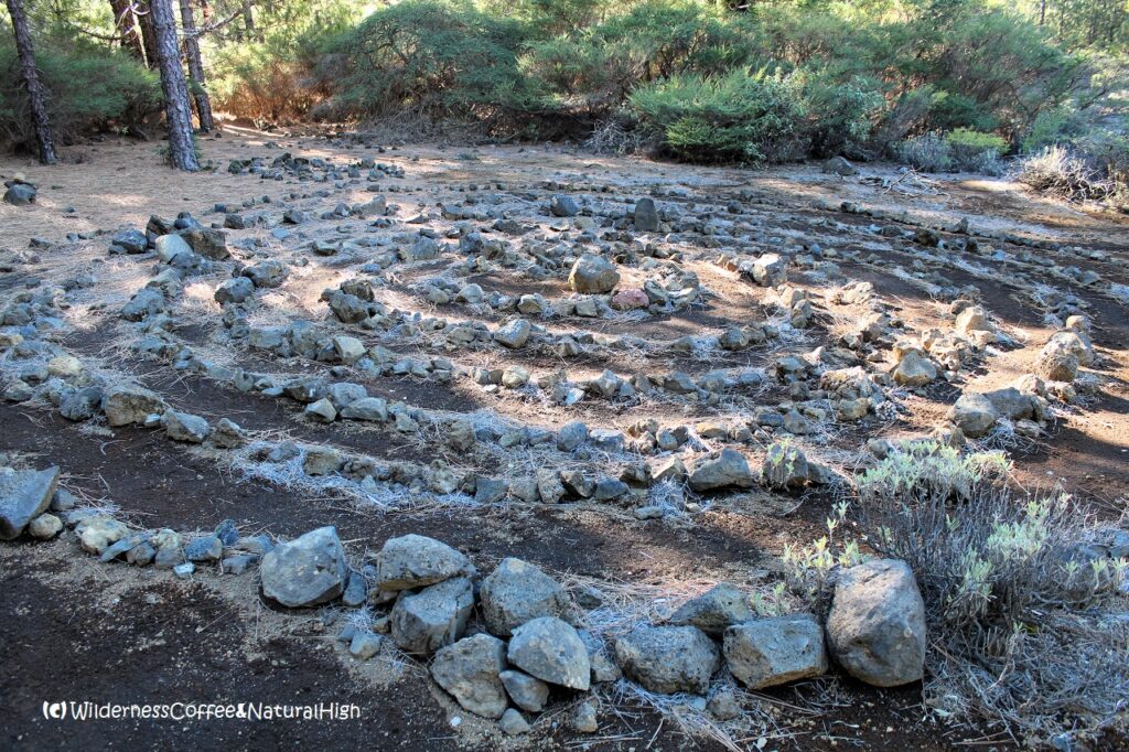 Stone circles on Cumbre Vieja, La Palma, Canary Islands.