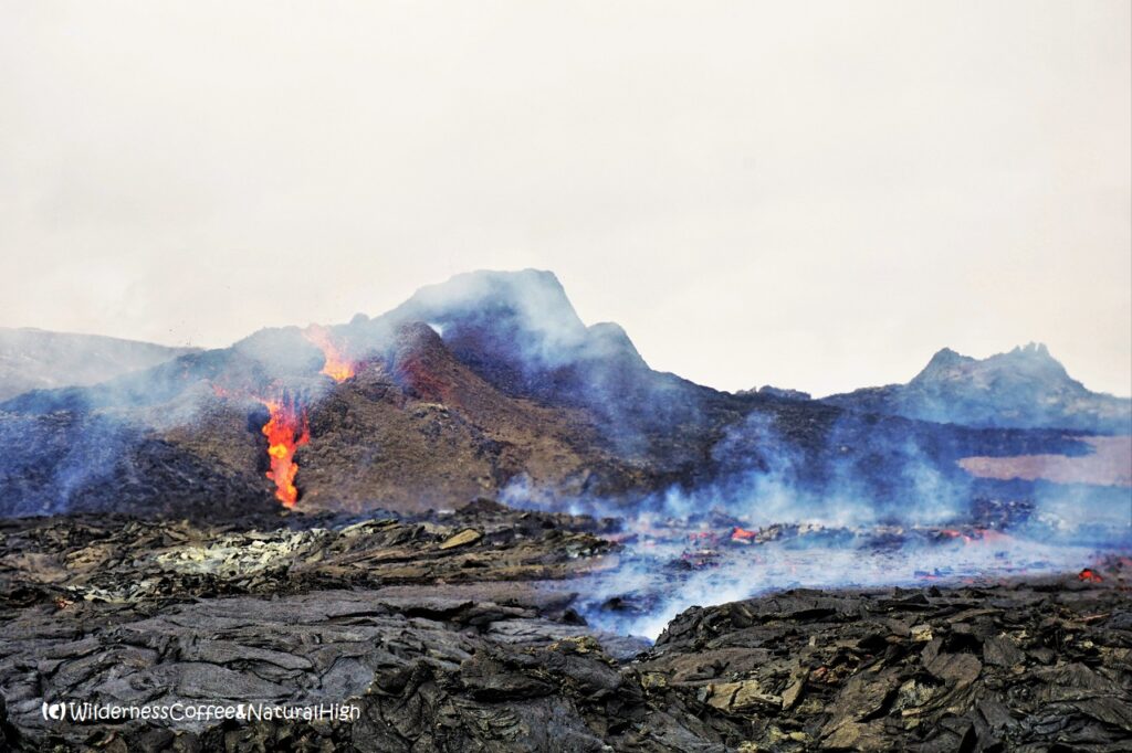 The triplets merging into one, Geldingadalur, Iceland.