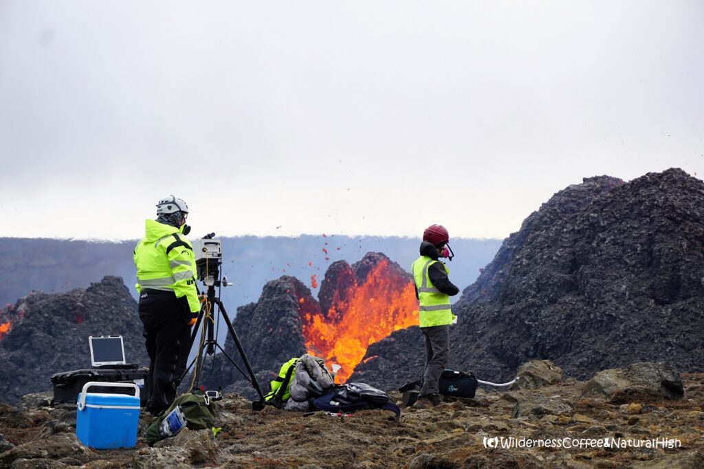Volcanic gas monitoring, Geldingadalur volcano eruption, Iceland.