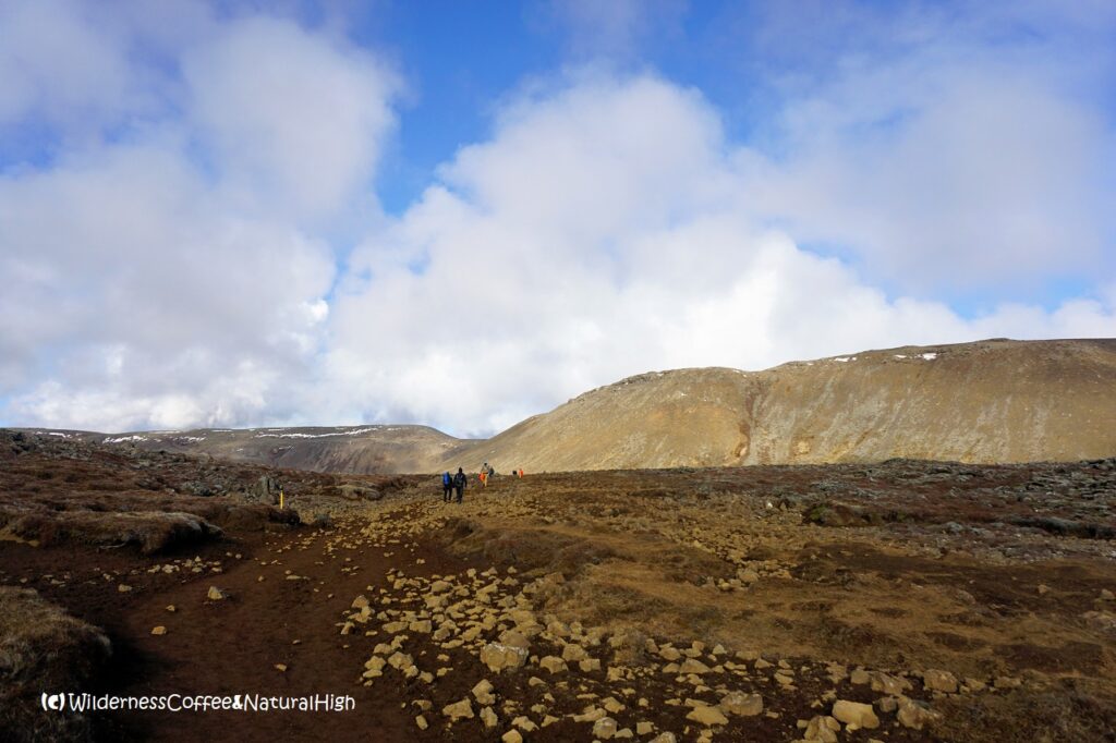 Hiking track to Fagradalsfjall, Reykjanes, Iceland.