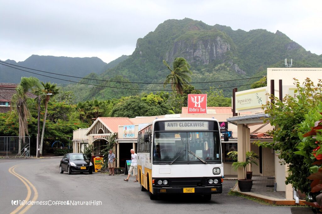 The Anti-Clockwise bus Cook Islands bus, Rarotonga.