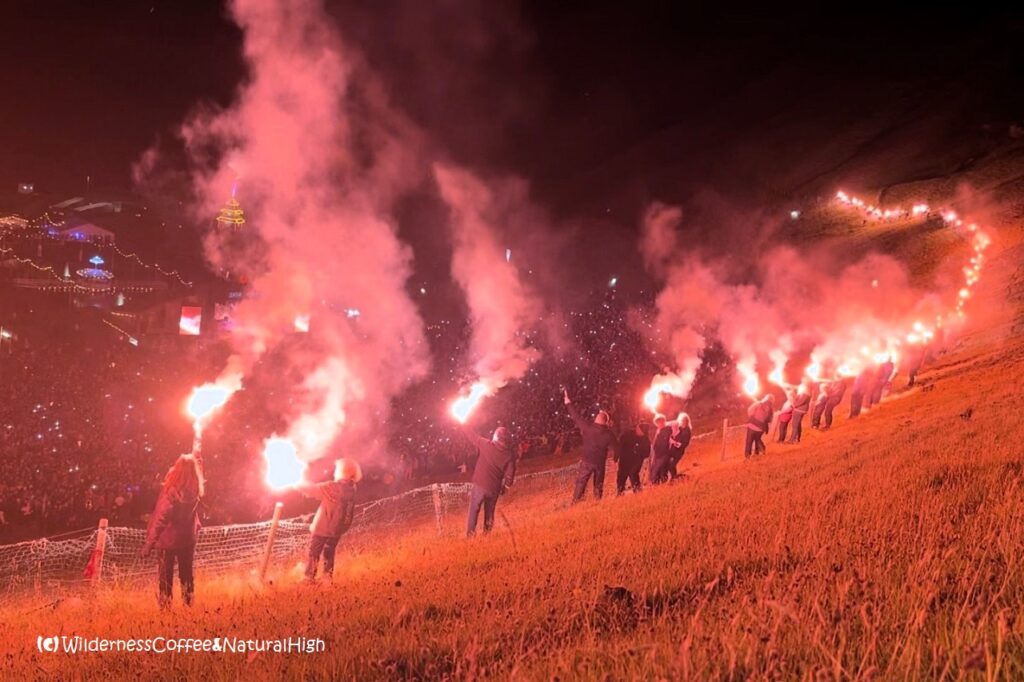 Þjóðhátíð torch bearers brigade Þjóðhátíð torch bearers brigade, Vestmannaeyjar, Iceland.