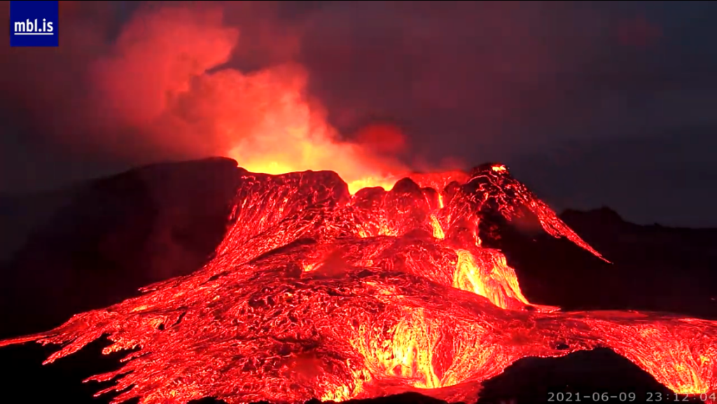 Fagradalsfjall volcano livestream, Iceland.